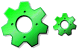 Green gear icons